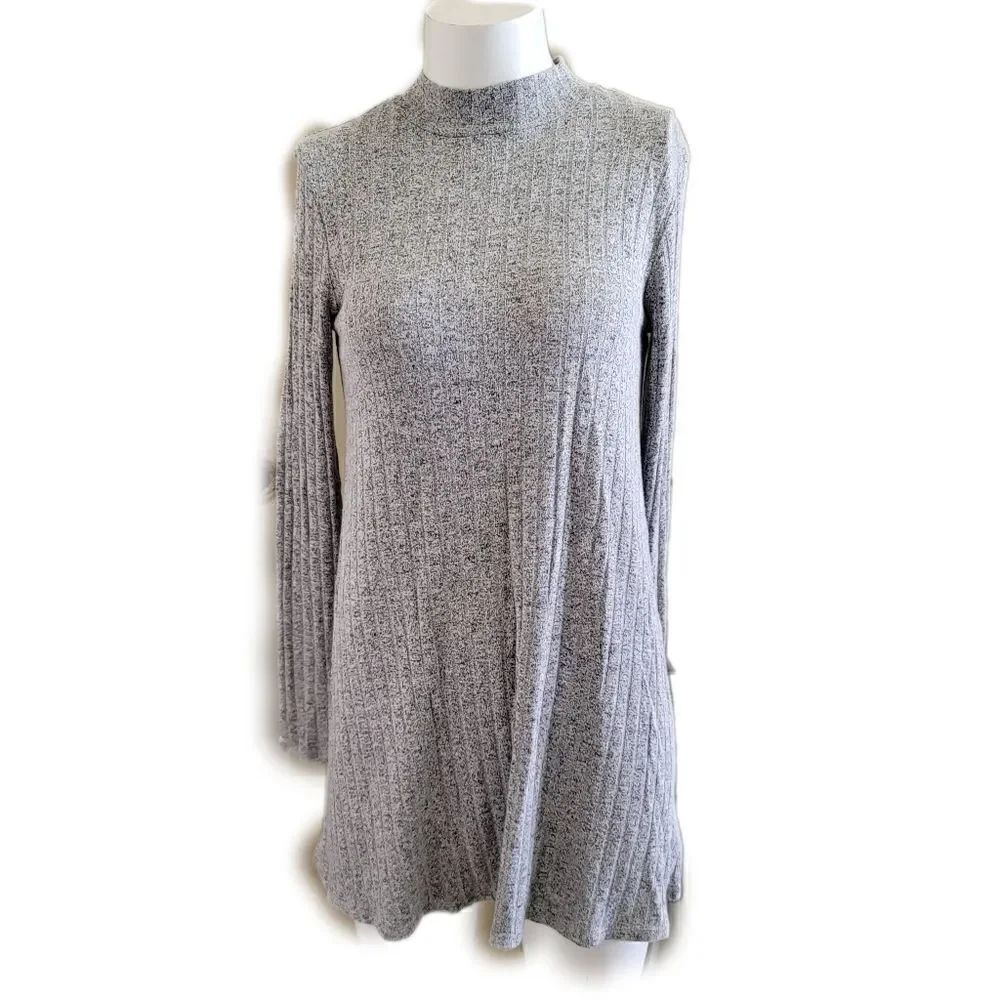 Mossimo supply womens small ribbed grey pullover high neck long sleeve shirt